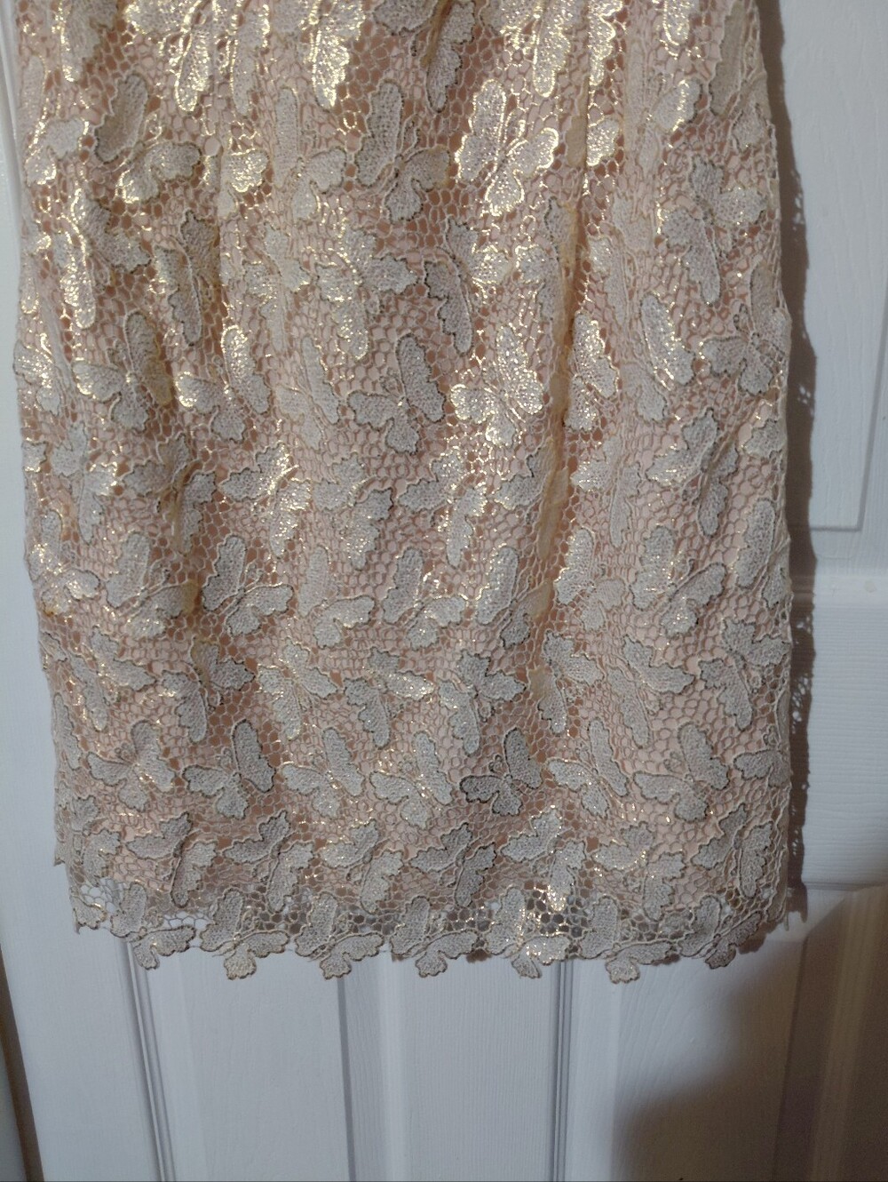 LILLY PULITZER fulton DRESS sz 8 papillon lace buttefly gold cream wedding RARE! - Picture 2 of 10